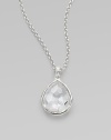 From the Rock Candy® Collection. This versatile style features a faceted, teardrop shape clear quartz stone set in sterling silver on a pretty link chain. Clear quartzSterling silverLength, about 16 to 18 adjustablePendant size, about ½ Lobster clasp closureImported 