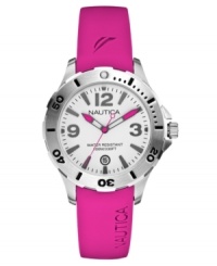 Sweet and sassy, this Nautica watch flaunts vibrant hues mixed with subtle details. Sweet and sassy, this Nautica watch flaunts vibrant hues mixed with subtle details.