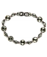 Polished sparkle. Givenchy's mixed metal hematite-plated bracelet features black glass stones. Approximate length: 7-3/8 inches.