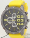 Mark Naimer Chronograph -style Look XL Black Dial Men's watch DZ4216 Look With Yellow Rubber Band