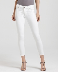 A crisp, white wash makes these ultra-skinny James Jeans legging jeans the perfect choice for spring. A crisp, white wash makes these ultra-skinny James Jeans legging jeans the perfect choice for spring.