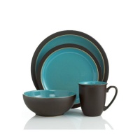 Denby Duets Brown & Turquoise 4-piece Place Setting Denby Duets Brown & Turquoise 4-piece Place Setting