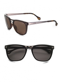 A popular favorite for generations, crafted in lightweight resin with metal temple detail. Available in matte Havana frames with brown polarized lenses or matte black frames with smoke polarized lenses. 100% UV protective Made in Italy A popular favorite for generations, crafted in lightweight resin with metal temple detail. Available in matte Havana frames with brown polarized lenses or matte black frames with smoke polarized lenses. 100% UV protective Made in Italy