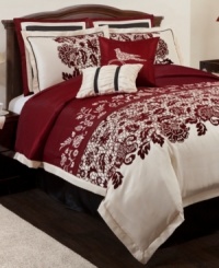 Flower bed. Crafted of luxurious faux-silk with floral flocking and embroidery details, this Estate Garden comforter set offers an opulent presentation for your space. Flower bed. Crafted of luxurious faux-silk with floral flocking and embroidery details, this Estate Garden comforter set offers an opulent presentation for your space.