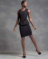 Alfani's petite dress is chic and on-trend with a sleek silhouette and a knockout peplum feature.