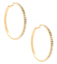 G by GUESS Large Gold Rhinestone Hoop Earrings, GOLD G by GUESS Large Gold Rhinestone Hoop Earrings, GOLD