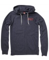Stay warm while you chill in this stylish Quiksilver fleece hoodie.
