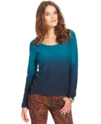 An ombre dip dye makes this Lucky Brand Jeans sweater a stylish pick for a fall layered look! An ombre dip dye makes this Lucky Brand Jeans sweater a stylish pick for a fall layered look!