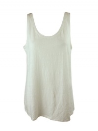 Eileen Fisher womens white U neck long linen sleeveless tank top L Eileen Fisher womens white U neck long linen sleeveless tank top L