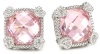 Judith Ripka Linen Pink Small Cushion Stone Stud Earrings