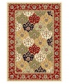 Safavieh's Lyndhurst collection offers the beauty and painstaking detail of traditional Persian and European styles with the ease of polypropylene. With a symphony of florals, vines and latticework detailing, these beautiful rugs bring warmth and life to any room. Polypropylene resists stains, keeping rugs pristine for years to come. This rug features a bold red border with an unusual spade-like pattern woven in the interior. Colorblocked shades combine for a striking effect. (Clearance)