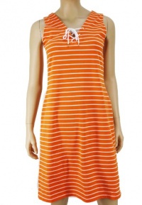 Lauren by Ralph Lauren Women's Sleeveless Tie Up V-Neck Casual Dress Orange-Medium