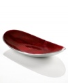 Full of surprises, this handcrafted tray from Simply Designz features sleek, polished aluminum lined with lustrous burgundy enamel. A striking home accent no matter what's on your menu.