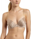 Calvin Klein Women's Seductive Comfort Etched Animal Contour Bra,Dune,34B