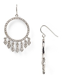 With dangling crystal fringe, these Lauren Ralph Lauren hoop earrings are just the thing you need to top of your bohemian style. Wear them with a long maxi dress and layered scarves to complete the look. With dangling crystal fringe, these Lauren Ralph Lauren hoop earrings are just the thing you need to top of your bohemian style. Wear them with a long maxi dress and layered scarves to complete the look.