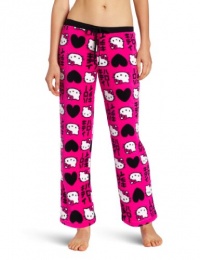 Hello Kitty Juniors Tokyo Printed Plush Pant, Hot Pink/Black, Small Hello Kitty Juniors Tokyo Printed Plush Pant, Hot Pink/Black, Small