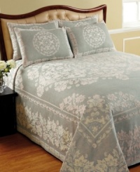 Refresh your room in timeless style with this Buckingham bedspread, featuring lovely floral and medallion designs in woven cotton jacquard. Choose from four classic colors. Refresh your room in timeless style with this Buckingham bedspread, featuring lovely floral and medallion designs in woven cotton jacquard. Choose from four classic colors.