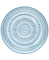 Like dewdrops in the morning sun, the bubbles circling Iittala's Kastehelmi plate glisten in pressed glass to reflect all the light at your table. A watery blue hue adds to the tranquil nature of the vintage Oiva Toikka design. Like dewdrops in the morning sun, the bubbles circling Iittala's Kastehelmi plate glisten in pressed glass to reflect all the light at your table. A watery blue hue adds to the tranquil nature of the vintage Oiva Toikka design.
