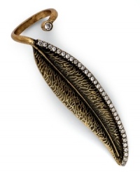 Fine feathered friend. Bar III's burnished ring features a wing design embellished with acrylic sparkle. Crafted in burnished copper tone mixed metal. Size 7. Fine feathered friend. Bar III's burnished ring features a wing design embellished with acrylic sparkle. Crafted in burnished copper tone mixed metal. Size 7.