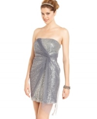 Flirt alert: Jump's dress mixes sparkling sequins with delicate tulle for a special look on your special night! Flirt alert: Jump's dress mixes sparkling sequins with delicate tulle for a special look on your special night!
