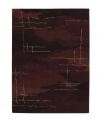 Nourison Parallels rugs feature a silk-like finish on distinctly modern and abstract designs that bring contemporary art into  the home. Ebony splashed with burgundy makes a rich ground for any room. Intersecting sketched lines in taupe add the feel of old parchment to this distinctly avant-garde design.
