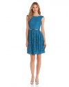 London Times Women's Sleeveless Belted Dress