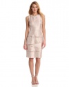 London Times Women's Sleeveless Tiered Skirt Dress