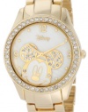 Disney Women's MK2127 Mickey Mouse Rhinestone Accent Gold-Tone Bracelet Watch