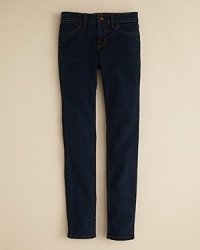 Jean-style leggings from J Brand, designed to keep her silhouette slim and her overall look comfortable and natural and classic. Jean-style leggings from J Brand, designed to keep her silhouette slim and her overall look comfortable and natural and classic.