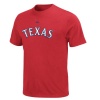 MLB Mens Texas Rangers Official Wordmark Short Sleeve Basic Tee By Majestic