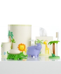 It's a zoo in here! A group of playful friends comes together in this toothbrush holder, featuring friendly animals in fun and vibrant colors that your kids will adore. It's a zoo in here! A group of playful friends comes together in this toothbrush holder, featuring friendly animals in fun and vibrant colors that your kids will adore.