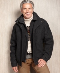 A look that's both hip and timeless, this wool-blend Antrim jacket from London Fog is the only way to warm up your look this winter. A look that's both hip and timeless, this wool-blend Antrim jacket from London Fog is the only way to warm up your look this winter.