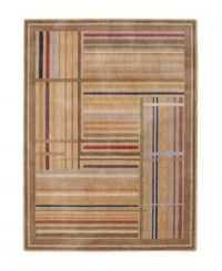 The dynamic field of this rug features a grid pattern in a multitude of hues for a striking look of modern abstraction. Woven of premium Opulon™ yarns to create a lavish pile with a rich, color-enhancing finish. The dynamic field of this rug features a grid pattern in a multitude of hues for a striking look of modern abstraction. Woven of premium Opulon™ yarns to create a lavish pile with a rich, color-enhancing finish.