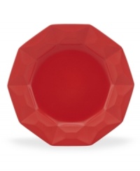 A cut above. The Castle Peak accent plate presents an ultra-modern take on kate spade new york's signature bow motif featuring bold faceted accents in chili-red stoneware. A cut above. The Castle Peak accent plate presents an ultra-modern take on kate spade new york's signature bow motif featuring bold faceted accents in chili-red stoneware.