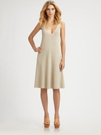 This easy-to-wear A-line silhouette is rendered in a delicate, prettily textural knit.ScoopneckSleevelessScooped backA-lineAbout 25 from natural waist80% viscose/20% polyesterDry cleanMade in Italy of imported fabric This easy-to-wear A-line silhouette is rendered in a delicate, prettily textural knit.ScoopneckSleevelessScooped backA-lineAbout 25 from natural waist80% viscose/20% polyesterDry cleanMade in Italy of imported fabric