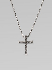 A handsome, utterly modern cross in pure sterling silver. Sterling silver Pendant, about 1½ long Necklace, about 20 long Imported 