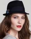 Adorned with a chic cluster of jewels, Aqua's fedora is a fabulously fresh take on a statement-making hat.