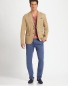 Tailored in crisp, cool cotton, this lightweight blazer is the perfect finishing touch to your casual tee and trouser combo.Button-frontChest welt, waist flap pocketsRear ventAbout 29 from shoulder to hemCottonDry cleanImported