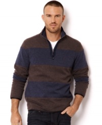 Need a lightweight layer that maintains your preppy cool? Try this quarter-zip pullover from Nautica for a change of pace. Need a lightweight layer that maintains your preppy cool? Try this quarter-zip pullover from Nautica for a change of pace.