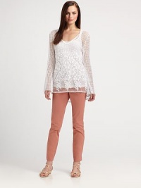 A delicate cotton top featuring intricate lace and a modern, high-low hem.V-neckLong sleevesAllover lacePull-on styleHigh-low hemAbout 28 from shoulder to hemCottonDry cleanImported Model shown is 5'10 (177cm) wearing US size Small. OUR FIT MODEL RECOMMENDS ordering true size. A delicate cotton top featuring intricate lace and a modern, high-low hem.V-neckLong sleevesAllover lacePull-on styleHigh-low hemAbout 28 from shoulder to hemCottonDry cleanImported Model shown is 5'10 (177cm) wearing US size Small. OUR FIT MODEL RECOMMENDS ordering true size.