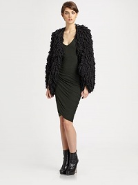 Dramatic loop-knit layering piece rendered in a warm wool blend. No closuresLong sleevesAbout 17 from shoulder to hem70% acrylic/30% woolDry cleanImportedModel shown is 5'10½ (179cm) wearing US size Small.