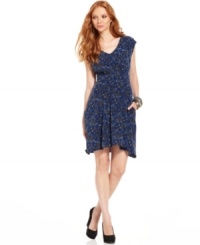 Step out in style all season long in DKNY Jeans' vintage-inspired frock, featuring a sweet floral print. Step out in style all season long in DKNY Jeans' vintage-inspired frock, featuring a sweet floral print.