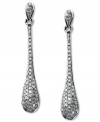 Fluid perfection. These sleek teardrop earrings shine with the addition of pave-set round-cut diamonds (1/3 ct. t.w.) in 14k white gold. Approximate drop: 1-1/8 inches.