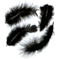 Long Marabou Feathers 1/4 Ounce-Black Long Marabou Feathers 1/4 Ounce-Black