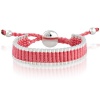 Silvertone Circle with Pink Cord Adjustable Friendship Bracelet