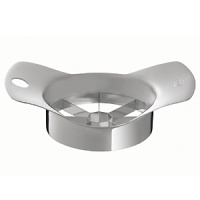 A quick and easy way to divide fruit or vegetables such as potatoes into equal parts. Set this RÖSLE utensil onto the apple and press it right through the fruit. It's as simple as that. The core remains neatly separated. After use replace the protective synthetic cover under the utensil for protection from injury and to prevent blade damage. A quick and easy way to divide fruit or vegetables such as potatoes into equal parts. Set this RÖSLE utensil onto the apple and press it right through the fruit. It's as simple as that. The core remains neatly separated. After use replace the protective synthetic cover under the utensil for protection from injury and to prevent blade damage.