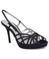 The birdcage upper of the Fonda evening sandals by Nina makes this a sexy pair that you won't want to miss out on.