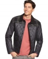 Quilting that isn't for grandma. This jacket from INC International Concepts combines classic pattern and modern cool.