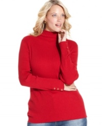 Charter Club's mock-neck plus size sweater is a cold weather classic- grab all the colors for a stylish casual look! Charter Club's mock-neck plus size sweater is a cold weather classic- grab all the colors for a stylish casual look!