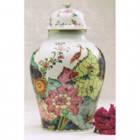 Mottahedeh Tobacco Leaf Large Ginger Jar 16.5 in Mottahedeh Tobacco Leaf Large Ginger Jar 16.5 in